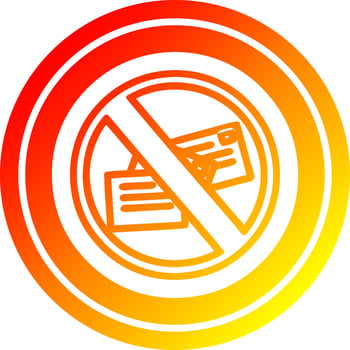 no mail circular in hot gradient spectrum vector
