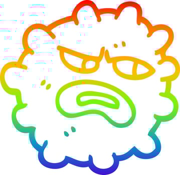 rainbow gradient line drawing cartoon funny germ vector