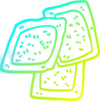 cold gradient line drawing cartoon teabags vector