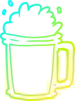 cold gradient line drawing pint of ale vector
