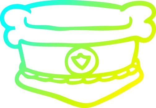 cold gradient line drawing cartoon fire chiefs hat vector