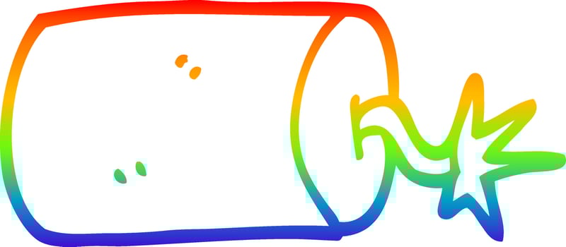 rainbow gradient line drawing cartoon dynamite vector