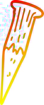 warm gradient line drawing cartoon bloody vampire stake vector