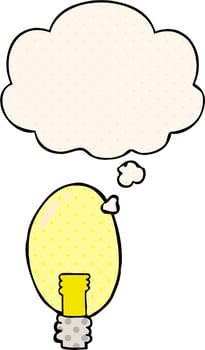 cartoon electric light and thought bubble in comic book style vector