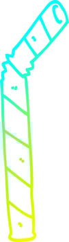 cold gradient line drawing cartoon straw vector