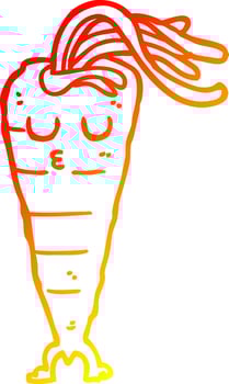 warm gradient line drawing cartoon carrot vector
