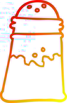 warm gradient line drawing cartoon salt shaker vector