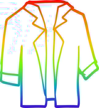 rainbow gradient line drawing cartoon suit shirt vector
