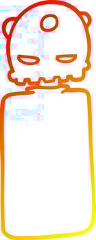 warm gradient line drawing cartoon robot vector