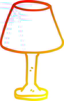 warm gradient line drawing cartoon desk lamp vector