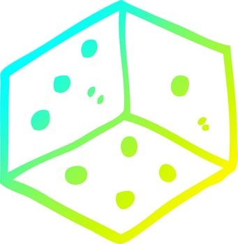 cold gradient line drawing cartoon tattoo dice symbol vector