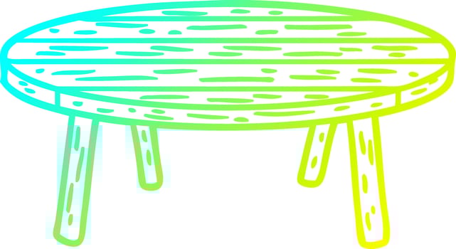 cold gradient line drawing wooden table vector