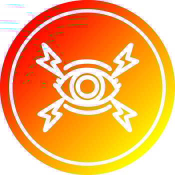 mystic eye circular in hot gradient spectrum vector