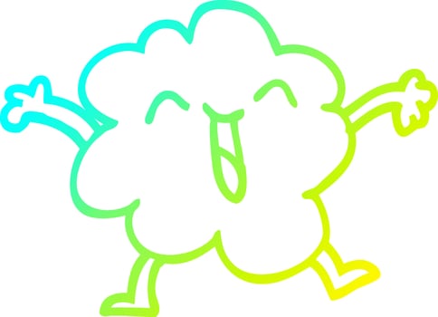 cold gradient line drawing cartoon expressive weather cloud vector