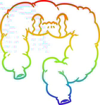 rainbow gradient line drawing cartoon colon vector