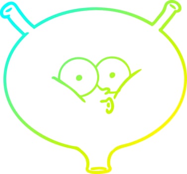cold gradient line drawing cartoon bladder vector