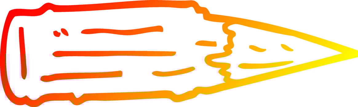 warm gradient line drawing cartoon wooden stake vector