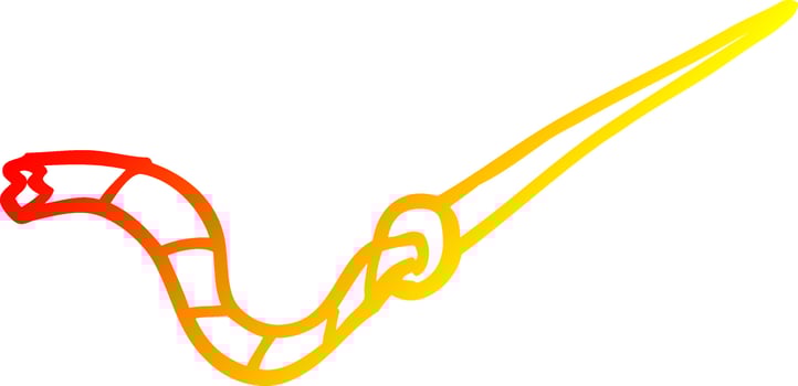 warm gradient line drawing cartoon needle and thread vector