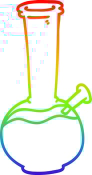 rainbow gradient line drawing cartoon bong vector