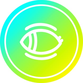 staring eye circular in cold gradient spectrum vector