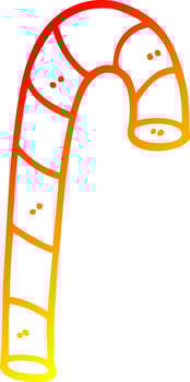 warm gradient line drawing cartoon pink candy cane vector