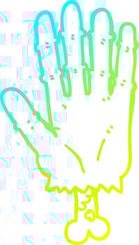 cold gradient line drawing cartoon zombie hand vector