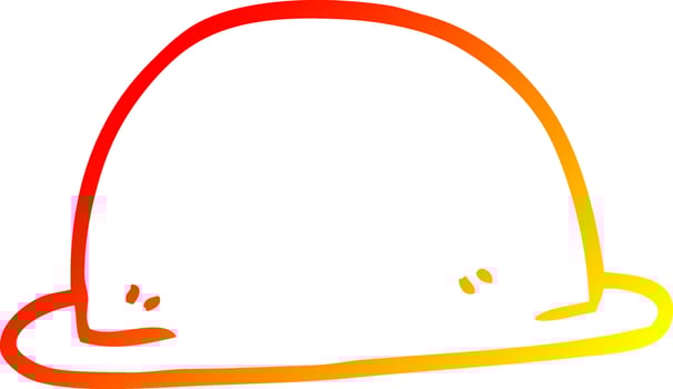 warm gradient line drawing cartoon hat vector