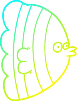 cold gradient line drawing cartoon exotic fish vector