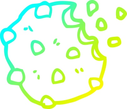 cold gradient line drawing cartoon chocolate biscuit vector