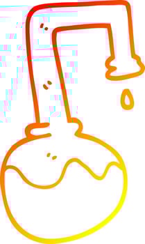 warm gradient line drawing cartoon bubbling chemicals vector