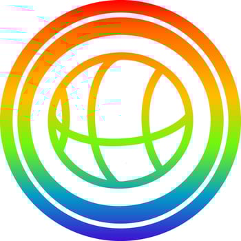 basketball sports in rainbow spectrum vector