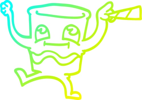 cold gradient line drawing cartoon whisky glass vector