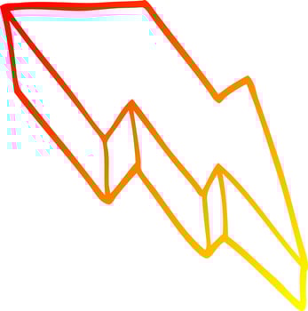 warm gradient line drawing cartoon decorative lightning bolt vector
