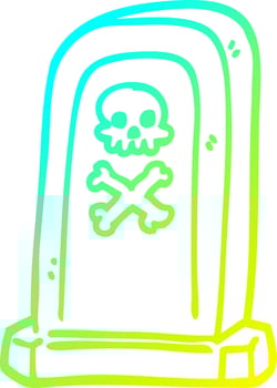 cold gradient line drawing cartoon spooky victorian grave vector