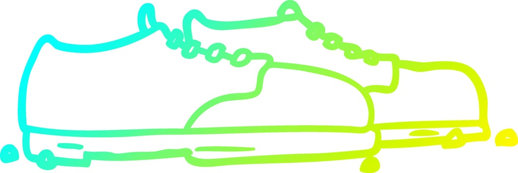 cold gradient line drawing old shoes vector