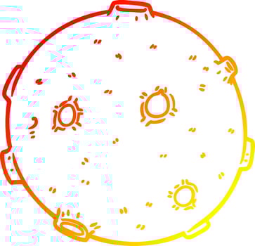 warm gradient line drawing cartoon moon vector