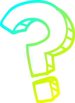 cold gradient line drawing cartoon question mark vector