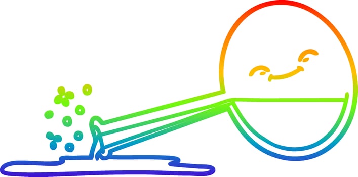rainbow gradient line drawing cartoon spilled chemicals vector