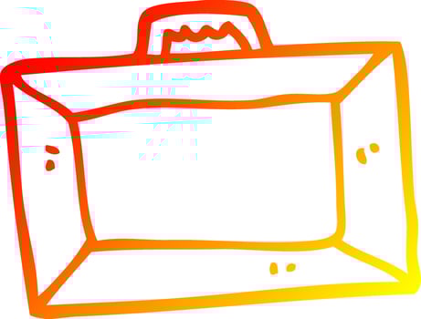 warm gradient line drawing cartoon briefcase vector