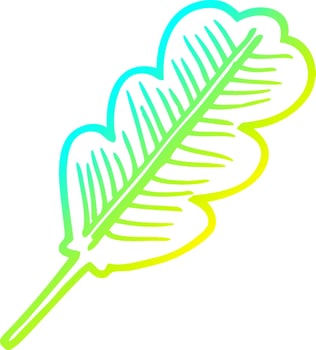 cold gradient line drawing cartoon fallen leaf vector
