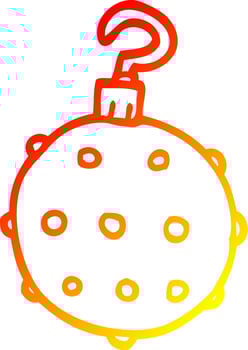 warm gradient line drawing cartoon red bauble vector