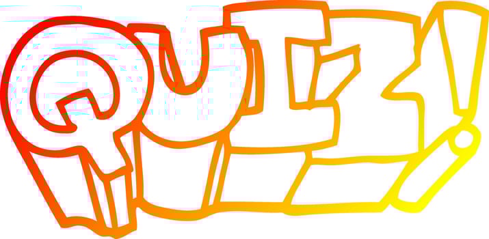 warm gradient line drawing cartoon quiz symbol vector