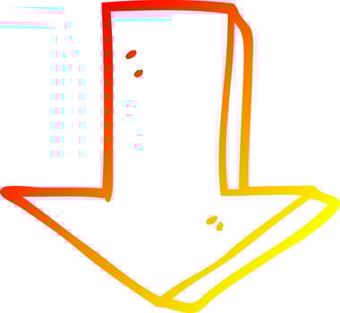 warm gradient line drawing cartoon pointing arrow vector