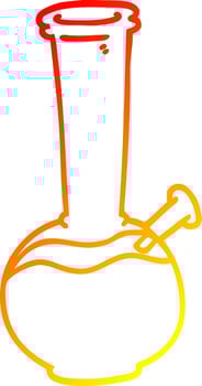 warm gradient line drawing cartoon bong vector