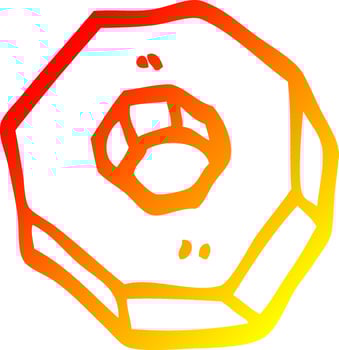 warm gradient line drawing cartoon nut vector
