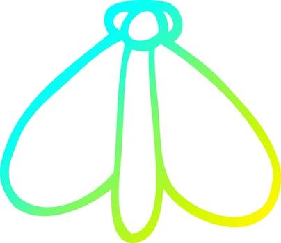 cold gradient line drawing cartoon still moth vector