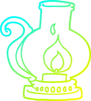 cold gradient line drawing cartoon lantern vector