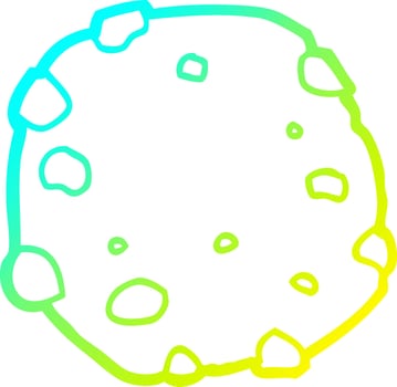 cold gradient line drawing cartoon cookie vector