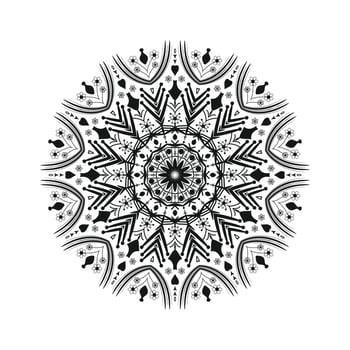 Blank and white ornamental mandala design floral background designeb vector