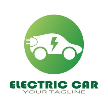 eco car and electric green car technology icon logo vector. vector